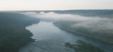 Delaware River at sunrise balloon ride with NJ on the left and PA on the right