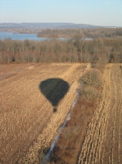 flying over a cut corn field by Spruce Run Recreational State Park in Clinton NJ