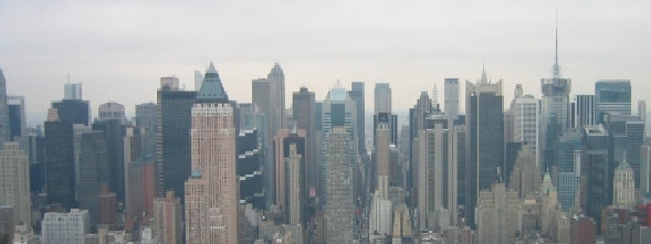 Midtown Manhatten as we fly next to the city